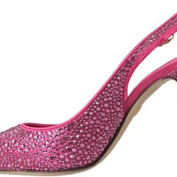 DG Pink Slingbacks Crystal pumps shoes - Picture 4 of 8